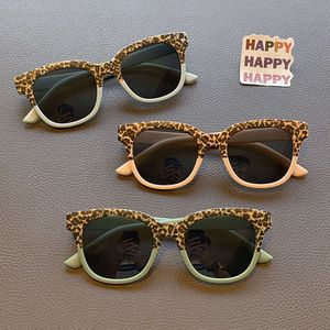 2023 New Children Vintage Leopard Print Square Sunglasses UV400 Outdoor Fashion Girls Boys Protection Sunglass Kids Sun Glasses