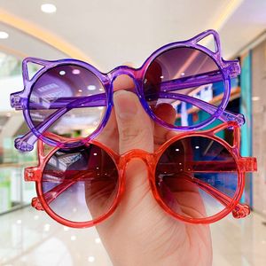 Girls Boys Cute Cat Eye Shape Sunglasses Children Cartoon Fashion Sun Glasses Kids Travel Outdoor UV400 Eyewear Goggle Shades