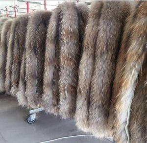 Special offer Leather fur collar 100 authentic raccoon hair scarf fur trim down coat fur strip hooded raccoon collar Scarves 201147574