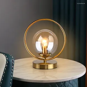 Lampade da tavolo Anganna in metallo da scrivania decorazioni in vetro Ball Casa del soggiorno Apparecchi per comodini da letto