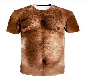 Luxury Mens Designer T Shirts Men Women Hip Hop T Shirt 3D Print Hairy Chest Designer Shirt XK0529324299