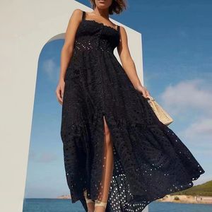 508 XL 2024 Milan Runway Dress Summer Summer Sleesess Squared Neck Dress Dress Fashion Fashion Boka de alta qualidade