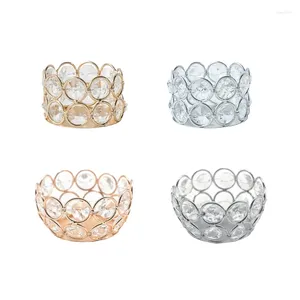 Ljushållare Crystal Votive Metal Holder For Table Tenterpiece Small Bowl Tealight Stand Wedding Desktops Decors