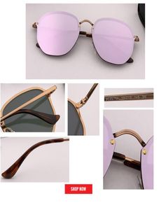 2019 top designer Fashion Women BLAZE Style HEXAGONAL Metal Sunglasses Vintage Classic Rivets Brand Design Sun Glasses Oculos De S2599229