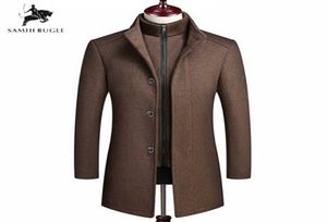 Mens Wool Winter Coats Jackets 2020 Fashion Highend Leisur Long Sections Coat Wool Winter Vest Liner Coats Män plus storlek 4XL3117779