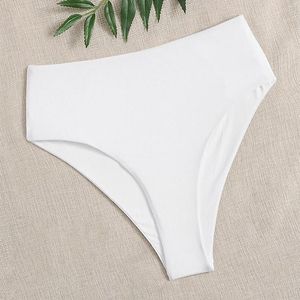 Moda Kadınların Dürüklü Yüzme Dipleri Yüksek Bel Arsız Mayo Bikini Beyaz Dikişsiz Külot Yaz Yüzme Şort