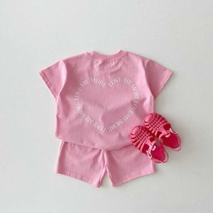 Наборы одежды Детская Детская Симпатичная футболка+шорты для маленькой девочки летовая новая одежда повседневная набор с двумя частями Baby Simple Thin Spect Set Set wx