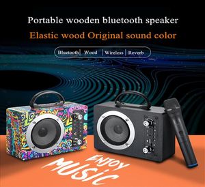 Wooden Wireless Bluetooth Speaker Portable Outdoor Card FM AUX o HIFI Bluetooth Speakers MP3 Music Player Large Sounda04a329604752