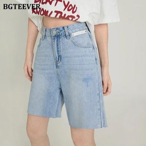Shorts femminile bgteever vintage singolo bottone singolo jeans estate casual high women women denim
