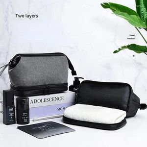 Storage Bags Outing Travel Men's Wash Fashion Oxford Cloth Bag Dry And Wet Separation Cosmetic Organizer