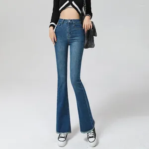 Kvinnors jeans flare kvinnor 2024 hög midja denim byxor damer skjuter upp mager kvinna koreansk streetwear modestil jean femme mujer