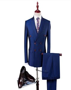 2020 Autumn New Style Elastyczne wełniane garnitury ślubne Menblazer Menwedding Dressbusiness Men039s Suits Jacketspantsvest3720644