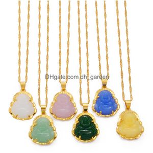 ペンダントネックレスAnniyo Buddher Women Girls Amet Chinese Style Maitreya Necklace Jewelry Wholesale Accessories 003336 Drop Delivery Otkhg