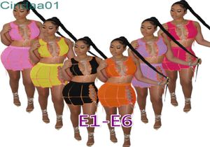 女性ドレスデザイナー2ピースセットサマーセクシービーチ衣類プリントレターノースリーブスリムナイトクラブウェアクロップトップミニスカート8722756
