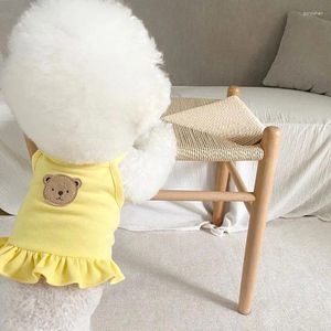 Hundkläder sommar husdjurskläder söt björn klistermärke hund klänning kjol chihuahua par valp för små medelstora Yorkshire ropa perro