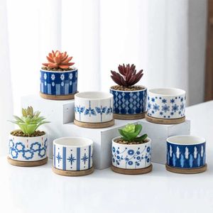 Piantatrici vaso in ceramica fiore piantatrice per interni art vaso ornamenti decorazioni per la casa decorazione giardino pianta succulenta pentola j240515