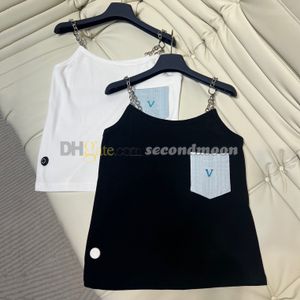 Цепная ремешок Top Women Letter Pilting, вышитые Camis Summer Casual Style Designer Designer Party Tanks