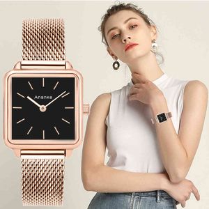 Ananke Luxury Designer Brand Женщины повседневные платья Quartz Watch Ladies Bracelet Takes Fashion The Nepainable Steel Uhr Clock 210325 220S