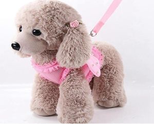 Cute Pet Harness Leashes Angel Wing Princess Puppy Pearl Adjustable Leads For Small Medium Large Dogs7514057