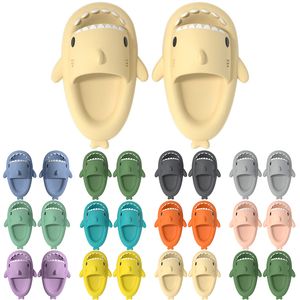 52 Mens Women Shark Summer Home Solid Color Couple Parents Outdoor Cool Indoor Household Funny Slippers GAI