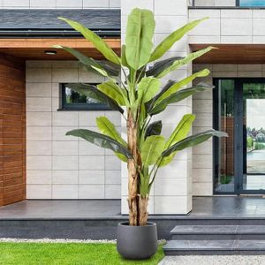 Decorative Flowers 8.5ft Extra Tall Artificial Banana Tree Fake Leaf Plant Perfect For Home Indoor Outdoor Patio Office Tropical Decor