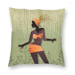 Подушка роскошная африканская женщина танцы бросают декорация в африканском этническом стиле.