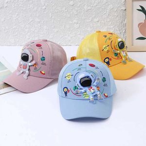 CAPS HATS SPRING OCH SUMMER BABY SUN HAT Söt tecknad Childrens Astronaut Baseball Hat Justerbar bomull UV -skydd Childrens Foot Hat Wx