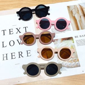 Free shipping children's color round frame light PC cute small face sunglasses L2405