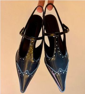 Designer Luxurious MM Pointed Toe High Heels genuine leather Sandals Womens sheepskin Leather Sling Back Toe Dress Party Wedding 5cm heels