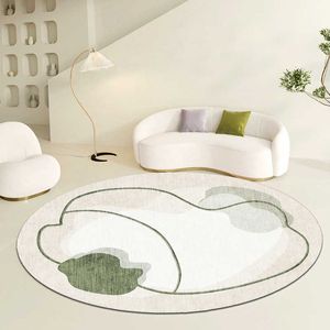 Carpets Nordic crystal velvet carpet household circular computer chair floor mat living room bedroom dressing table absorbent and dirt resistant foot H240517