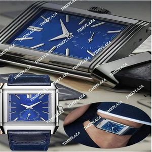 27x46mm reverso watch новейшее зеркальное лицо Ультра тонкое 3978480 из нержавеющей стали Японская кварца Мужчины Женщины наблюдают