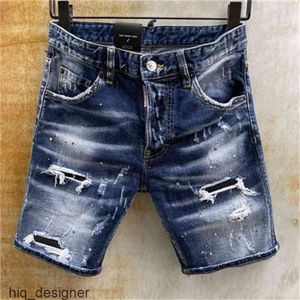 Summer Style Famous Brand Italy Jeans Men Shorts Denim Trousers Straight Paint Slim Blue Hole for 210723 dsquares dsqureditys 2 dsquards DMK1