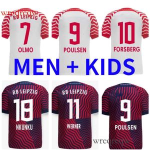 23 24 футбольные майки Forsberg Camiseta Maillot Szoboszlai Poulsen Sorloth 2023 2024 Футбольные рубашки униформа rbl nkunku olmo sia werner leipziges men kid