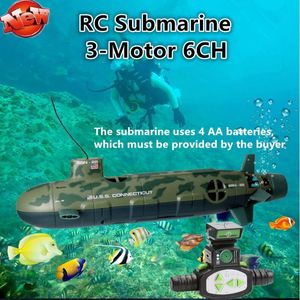 Simulering Submarine Remote Control RC Submarine 6ch Water Cooled Childrens Electric Toy Submarine Model Simulation Battleship 240516