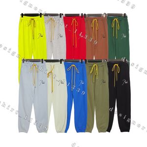 calça de moletom calça calça rhude calça rhude capuz letra impressão calça longa moda masculino cargo suéter de luxo suéter hip hop capuz