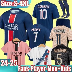 24 25 25 Hakimi Mbappe koszulki piłkarskie Sergio Ramos Verratti Danilo Sanches 2024 2025 Maillots Football Shirt Men Kit Kit Sets Mundur Enfants P SGS Football Jerseys