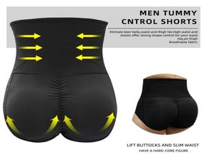 Мужчины с высокой талией контроль живота Короткие трусики подушка шорт для формирования тела