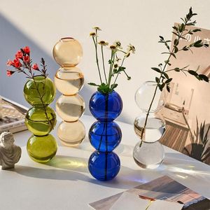 Vaser färgglad bubbla glas vas hem blomma dekor modern bord balkong vardagsrum terrarium inomhus design presenter