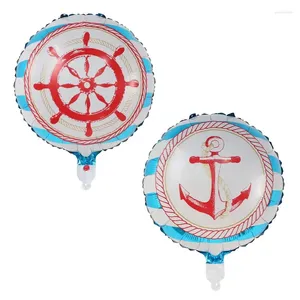 Party Decoration 18Inch Pirate Ship Anchor Rudder Foil Helium Balloons For Nautical Birthday Decorations Air Globos Kids Toys Ball 5st