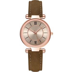 McyKcy Brand Leisure Fashion Style Womens Watch Good Selling Gold Case Quartz Movement Ladies Watches Leather Wristwatch 1923