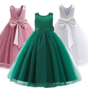 Julklänning för flickor bröllopsfest klänning barn rygglös elegant tonårstävling prom klänning barns år kläder 240514