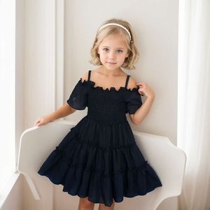 Sukienka letnia stała kolor dziewczynki dla dzieci sukienki dla dzieci w stylu Casual Style Costume 6 8 10 12 14 L2405