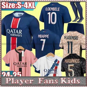 24 25 MAILLOT MBAPPE SOCCER JERSEYS KIT KIT 23/24 Wersja gracza Pre Match 2023 2024 Maglia Paris Home Away Football Shirt Hakimi Fabian Vitinha O Dembele