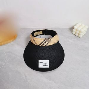 バイザーデザイナーバイザーブランドサンハットサマーキャップアウトドアUVサングラス調整可能スポーツテニスビーチヘッドバンド織り帽子