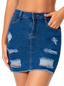 Röcke Denim Rock Frauen dehnen lässige Jeans