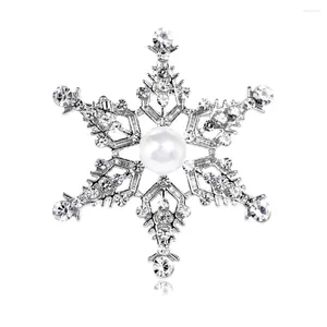 Broches Christmas Snowflake Pins de 2 cor de rmocolor ano de inverno Flor Broche Fashion Jewelry Gifts