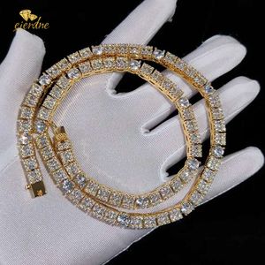 Circolo quadrato Circolo misto Moissanite Tennis Catena Collana Bracciale Men Fashion Hip Hop Gioielli Accessori personalizzati