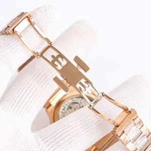 Classic Cognac Watches Montres 95 Cal324C Luxe Business Automatic Wrist Superclone Diamonds de PP7014 Baguette Clock Steel Rostfri Bezel 0C44
