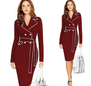 Klänningar för Womens Europe och USA: s eleganta damklänningar passar penna lång klänning plysch storlek sxxxl bodycon klänning för w2540746