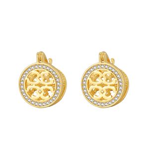 Asymmetic Enamel Stud Earrings Double-sided Crystal Paved Earring